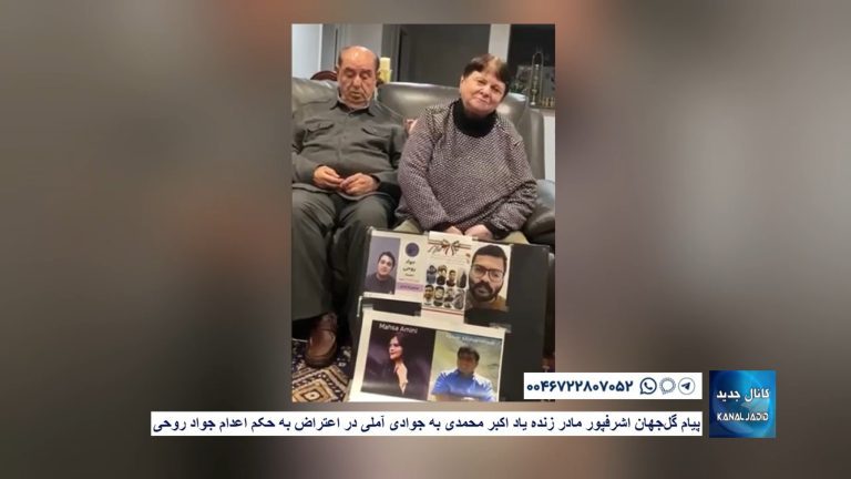پیام گل‌جهان اشرفپور مادر زنده یاد اکبر محمدی به جوادی آملی در اعتراض به حکم اعدام جواد روحی