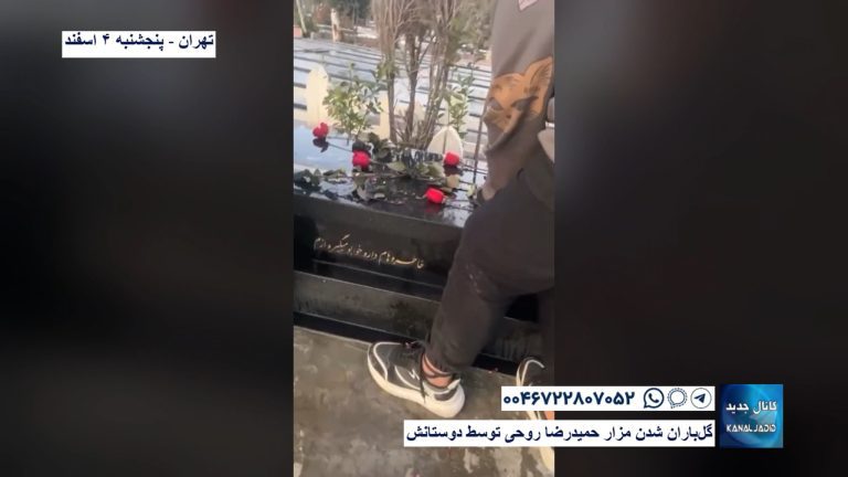 تهران – گل‌باران مزار حمیدرضا روحی توسط دوستانش