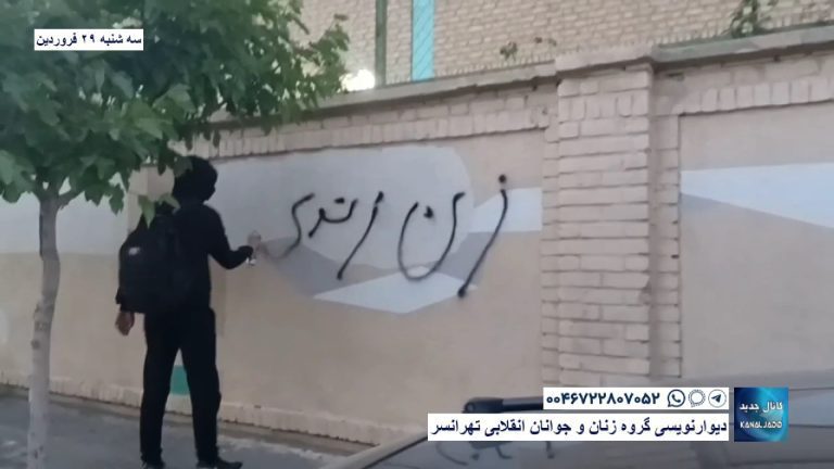دیوارنویسی گروه زنان و جوانان انقلابی تهرانسر