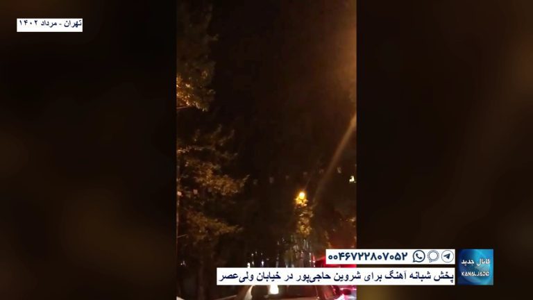 تهران – پخش شبانه آهنگ برای شروین حاجی‌پور در خیابان ولی‌عصر