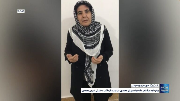 پیام دایه مینا مادر دادخواه شهریار محمدی در مورد بازداشت دخترش اسرین محمدی