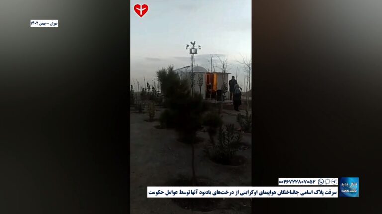 تهران – سرقت پلاک اسامی جانباختگان هواپیمای اوکراینی از درخت‌های یادبود آنها توسط عوامل حکومت