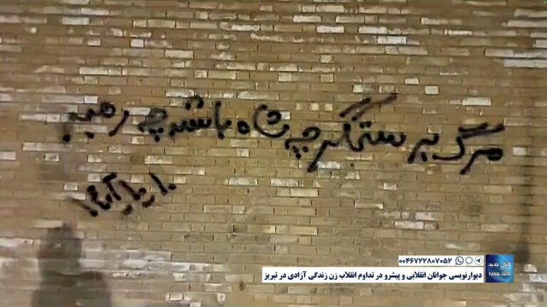 دیوارنویسی جوانان انقلابی و پیشرو در تداوم انقلاب زن زندگی آزادی در تبریز