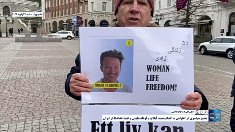 هلسینبورگ – تجمع سراسری در اعتراض به اعدام محمد قبادلو و فرهاد سلیمی و علیه اعدام‌ها در ایران
