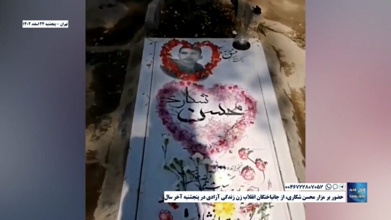 تهران – حضور بر مزار محسن شکاری، از جانباختگان انقلاب زن زندگی آزادی در پنجشنبه آخر سال