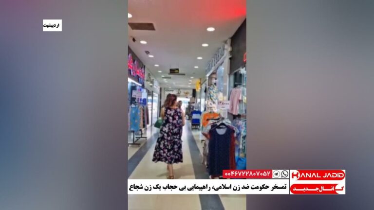 تمسخر حکومت ضد زن اسلامی، راهپیمایی بی حجاب یک زن شجاع