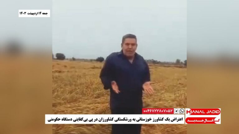 اعتراض یک کشاورز خوزستانی به ورشکستگی کشاورزان در پی بی‌کفایتی دستگاه حکومتی