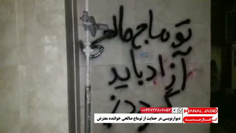 تهران – دیوارنویسی در حمایت از توماج صالحی خواننده معترض
