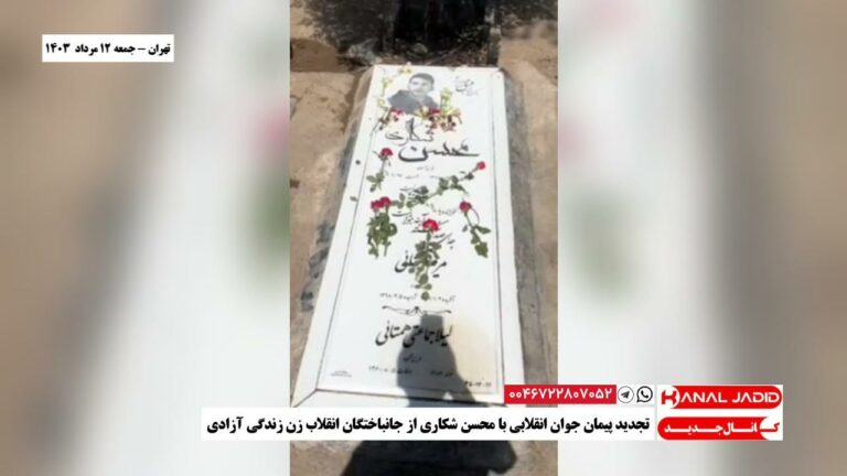 تهران – تجدید پیمان جوان انقلابی با محسن شکاری از جانباختگان انقلاب زن زندگی آزادی