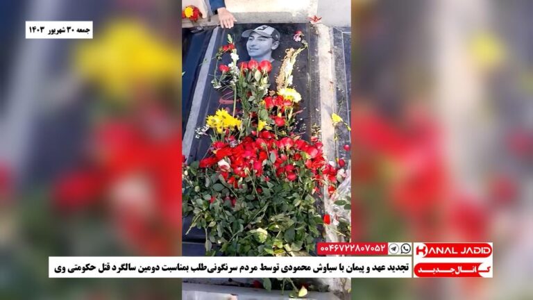تجدید عهد و پیمان با سیاوش محمودی توسط مردم سرنگونی‌طلب بمناسبت دومین سالگرد قتل حکومتی وی