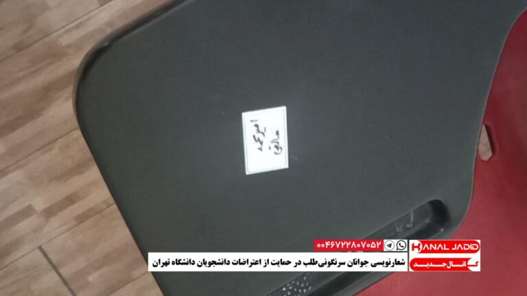 شعارنویسی جوانان سرنگونی‌طلب در حمایت از اعتراضات دانشجویان دانشگاه تهران