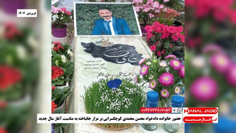 حضور خانواده دادخواه محسن محمدی کوچکسرایی بر مزار جانباخته به مناسبت آغاز سال جدید