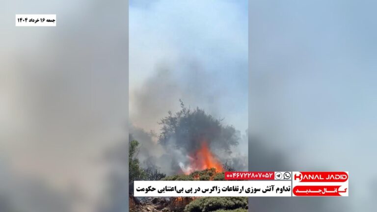 تداوم آتش‌ سوزی ارتفاعات زاگرس در پی بی‌اعتنایی حکومت