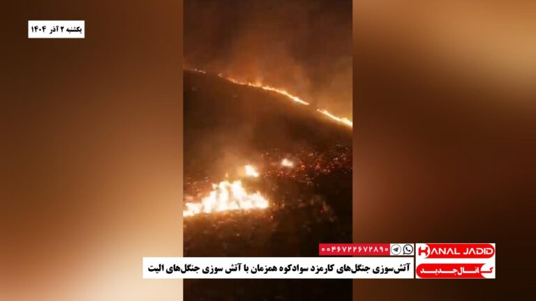 آتش‌سوزی جنگل‌های کارمزد سوادکوه همزمان با آتش سوزی جنگل‌های الیت
